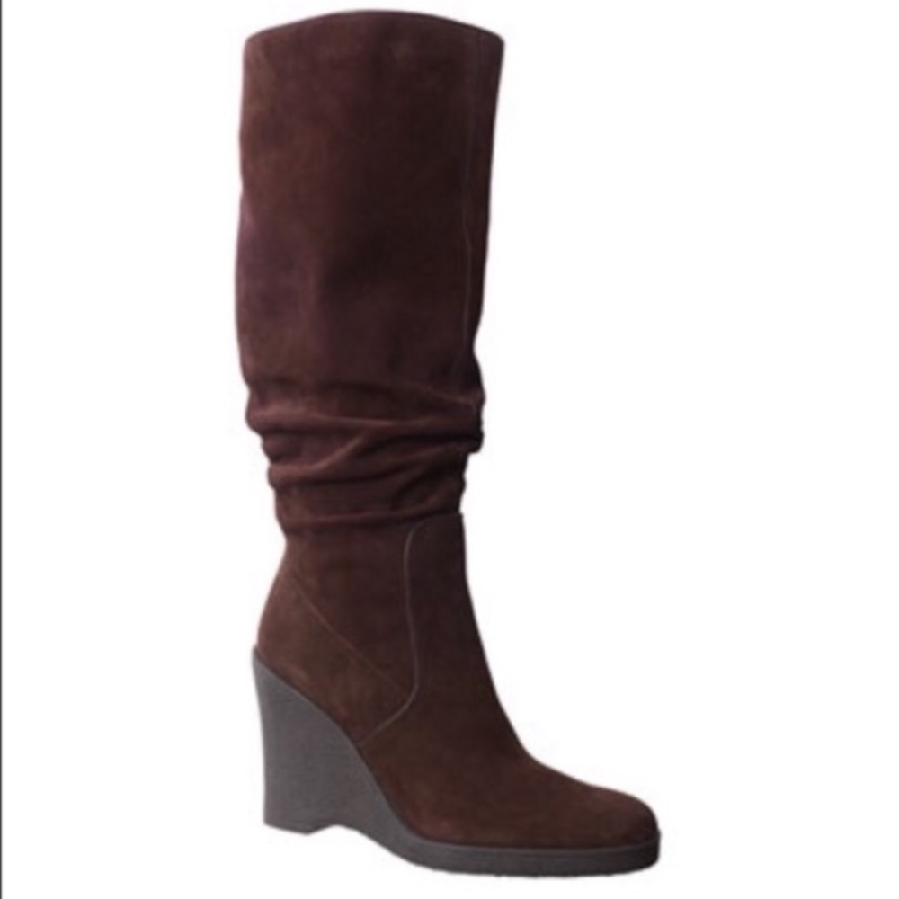 Calvin Klein Soledad Brown Suede Wedge Boot 7.5
